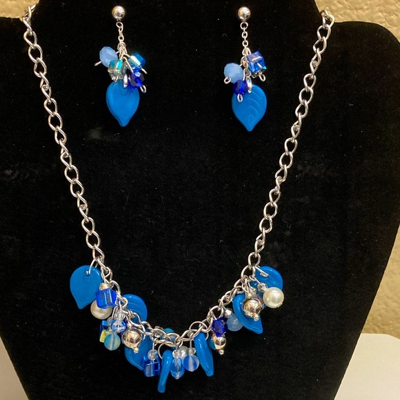 Blue Cha Cha Necklace & Earring Set - Picture 1 of 4